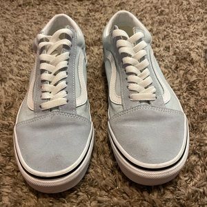 Women’s size 8 old school Vans, Light blue. Worn Once, like new.